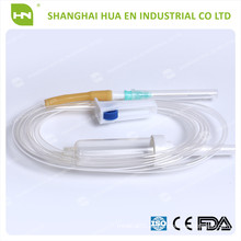 Sistema de infusión desechable luer slip o luer lock fabricado en China